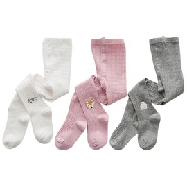 XPX Garment Set of 3 Children's Tights for Girls Animal Baby Tights Good Quality 1-8 Years, multicoloured
