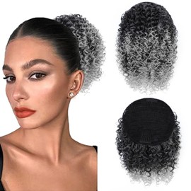 Fulang Hair Pferdeschwanz-Extensions, Echthaar, Afro, Pferdeschwanz, Extensions, für Frauen, Pferdeschwanz, Extensions, synthetische Haarverlängerung