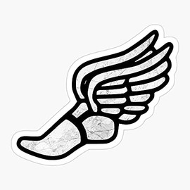 Run Sports Running Shoe Field Sport and Track Sticker Decal Vinyl - Peel and Stick to Any Smooth Surface