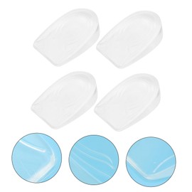 Ipetboom 2 Pairs Transparent Height Increase Insoles Skid Heel Cushion Inserts for Comfortable Footwear Breathable Gel Design for Plantar Relief and Posture