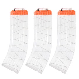 EKIND 15-Dart Banana Curved Clips Compatible with Nerf Elite Magazines - Quick Reload Soft Dart Ammo Clip for Nerf Toy Guns (3-Pack, Transparent)