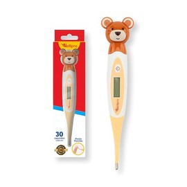 Termómetro Pediátrico Digital Diseño de Osito, Anatómico creado especialmente para Bebés y Niños, Lectura Rápida en 30 Segundos, Diseño práctico      