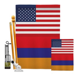 Armenia US Friendship Garden House Flag - Kit Regional USA American Alliance World Country Particular Area - Decoration Banner Small Yard Gift Double-Sided Made in 28 X 40