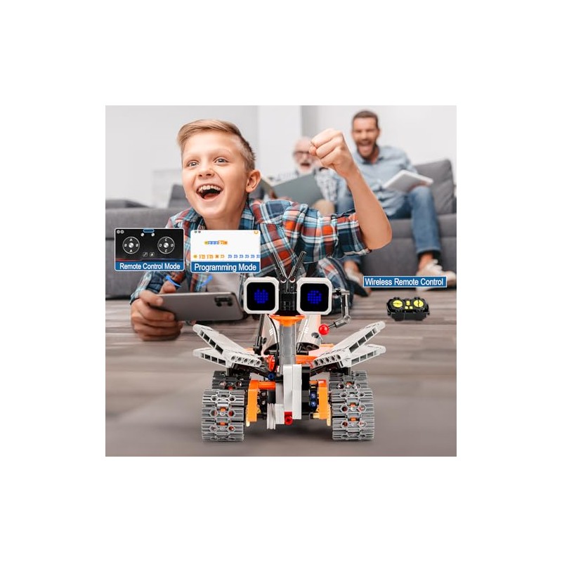 Smart Programmable Robot for Kids 8-12, 5-in-1 STEM Building Robot