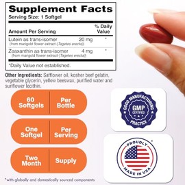 Health Tru Nutrition | Lutein 20 MG, 60 Caps | Luteina, 20 MG, 60 Cápsulas