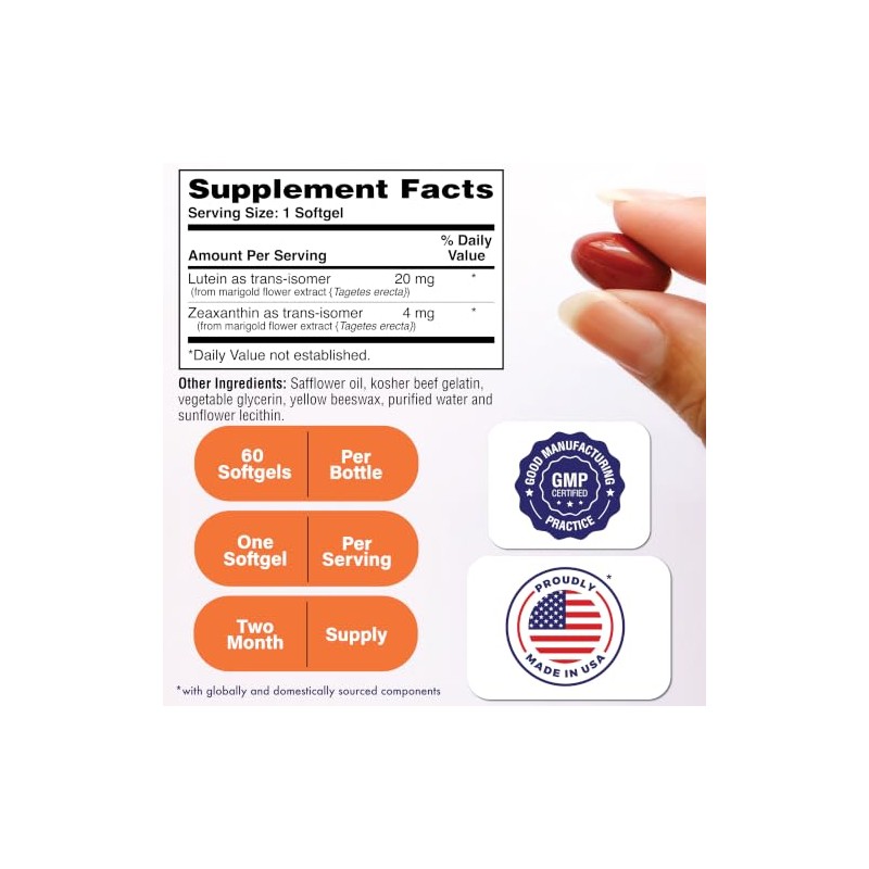 Health Tru Nutrition | Lutein 20 MG, 60 Caps |