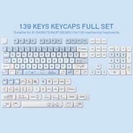 JOMKIZ 139 Keys PBT Keycaps, MOA Profile Keycaps, Dye Sublimation, Custom ANSI Layout Keycaps Set, Compatible with Cherry MX Switches Mechanical Keyboards