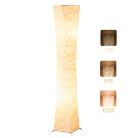 Floor Lamp, chiphy Dimmable 64" Tall Lamp, 3 Levels Adjustable Brightness 12W/2 LED Bulbs(2400 LM 100W Equivalent) and White Tyvek Lamp Shade, Modern and Contemporary for Living Room and Kids Room