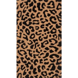 nuLOOM Coir Leopard Print Doormat, 1' 5" x 2' 5", Natural