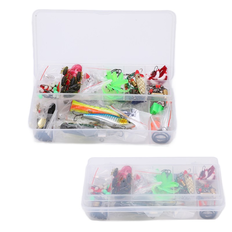 106pc Multifunctional Fishing Tackle Kit Metal Spoon Fishing Mixed Hard