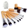 Brochas de Maquillaje Profesionales con de bambú, Bolsa de Almacenamiento