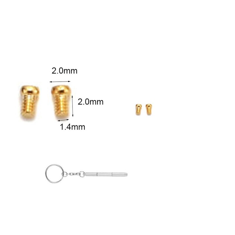 Replacement Gold Screws Hinge Screw 2Pairs for Sunglasses Eyeglass Glasses