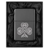 ROLYAD Lighter in Black Silk Lined Gift Box Celtic Clover