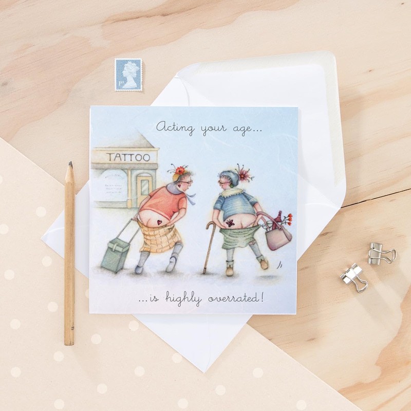 Berni Parker Old Friend Card - Acting your age is