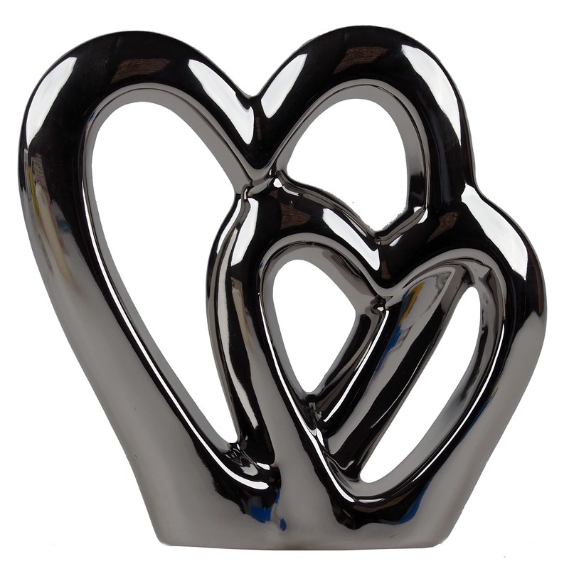 SIL Interiors Silver Double Heart Ornament