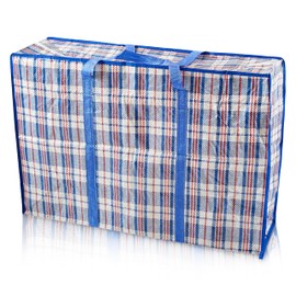 S&D Laundry Bags XXL Jumbo Laundry Bags, Heavy Duty Storage Bags Reusable Strong Zip Nylon Large Boxes for Moving House Clothing Toys & Wardrobe Storage (1 Bag Blue)