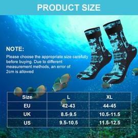 flintronic 3mm Neoprene Socks, Wetsuit Socks Diving Socks, Anti-slip Swimming Socks, Fin Socks for Women Men, Thermal Water Socks for Snorkeling Surfing Sailing Snorkeling Kayaking（Pattern, L