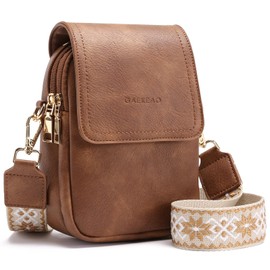 GAEKEAO Small Crossbody Bags for Women Cell Phone Shoulder Bag Vegan Leather Handbags with Adjustable Wide Strap