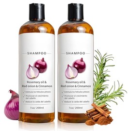 2PCS Onion Shampoo,Shampoo Reparación Brillante y Nutrición,Champú Extracto de Romero, Cebolla Roja y Canela,Fortalece raíces, controla grasa,...     