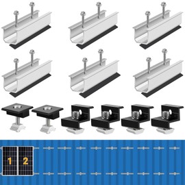 Noosverl Solar Panel Mount Kit (12 cm) and Accessories Black Anodised (30-35 mm) Adjustable Bracket for Solar Panel Bracket, Solar Panels Balcony Power Plant, Solar Brackets, T Nut Rail