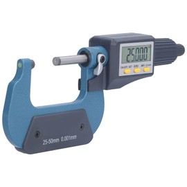 Micrómetro Digital Medidor de Pantalla Electrónico 0.00005in/0.001mm Grosor Medición de Diámetro Calibre 25-50mm