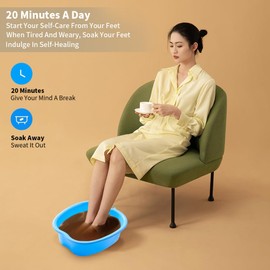 Chpbolly Foot Soaking Tub Large Size Foot Basin Sturdy Soaking Feet Bucket Massager Tub Exfoliation Callus Pedicure Foot Spa Bath Bucket for Women and Men (Blue)