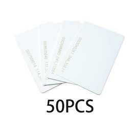 YAVIS 50pcs RFID Card 125KHz Proximity ID Smart Card Tag 0.8mm Thick TK4100 / EM4100 / EM4200 Reading Card for Access Control System, White
