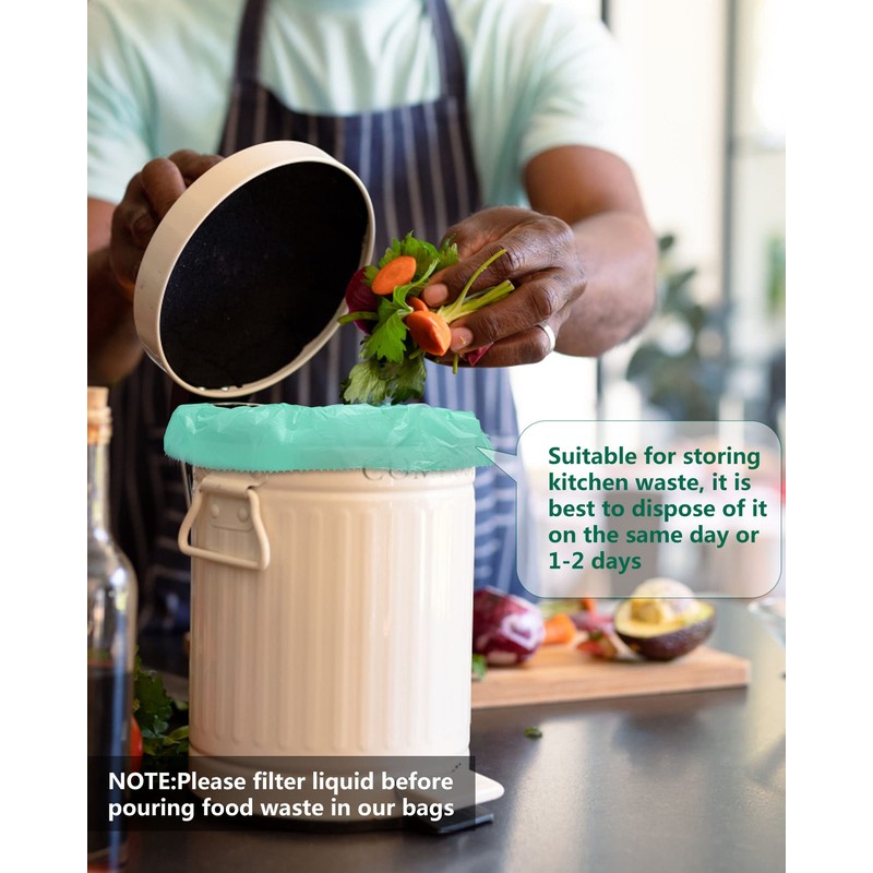 AYOTEE 100% Compostable Trash Bags, Small Compost Bags 1.3 Gallon,