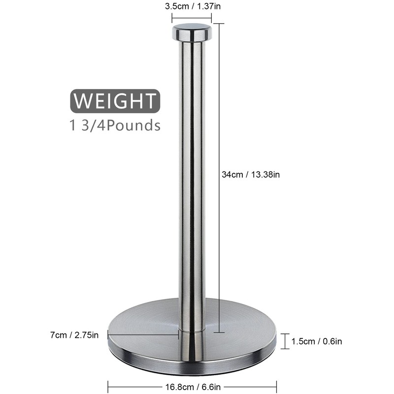 AFAXINRIE Kitchen Roll Holder,Paper Towel Holder,Kitchen Towel Holders,Stainless Steel Silver