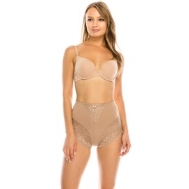 Women's 6 Pack High Waist Cool Feel Brief Underwear Panties S-5xl (Lace Decorated Girdle, X-Large)