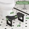 Bathway Squatting Potty Stool, Foldable Black Poop Stool, Bamboo Toilet