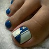 Press on Toenails with Line Designs, Square Full Cover Glossy