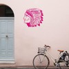 Decal Stickers of Indian Chief Skull with Tomahawk (Pink) (Set