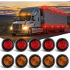 Nilight 10 PCS Round Trailer LED Marker Clearance Light Amber