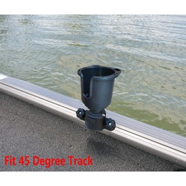 Brocraft Boat 45 Degree Gunnel Track Drink Holder / 45 Degree Lund Sport Track Drink Holder/Cup Holder for G3 Track System / 45 Degree Ranger Boat Drink Holder