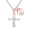 Zircobic Simple Cross Small Mustard Seed Heart Mountain Necklace |