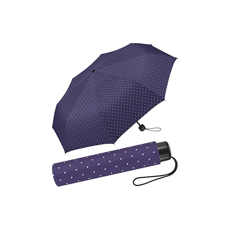 Super MINI Flash Manual Women's Pocket Umbrella Dots, Deep Purple,