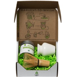 Dr. Weil Matcha Kari Mini Matcha Tea Set - White - Ceremonial Organic Matcha with Whisk & Holder