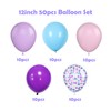 ZOOYOO 50pcs Balloons 12 Inch Pastel Purple Pink Blue Confetti