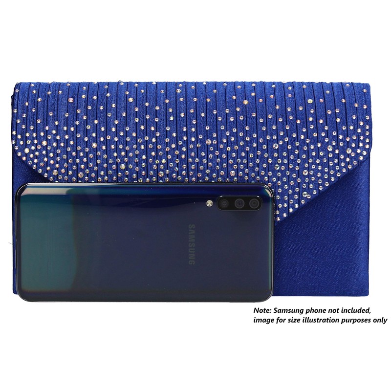 SWANKYSWANS Womens Abby Diamante Envelope Style Bag Clutch Royal Blue