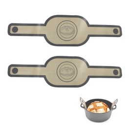 2 Pcs Silicone Bread Sling Oval for Dutch Oven, Wisonique Silicone Oval Bread Baking Mat, Non-Stick & Heat Resistant Silicone Bread Baking Mat for Transferring Dough