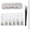 jojofuny 1set Nail Art Rhinestone Kit Assorted Flatback Crystal Shapes