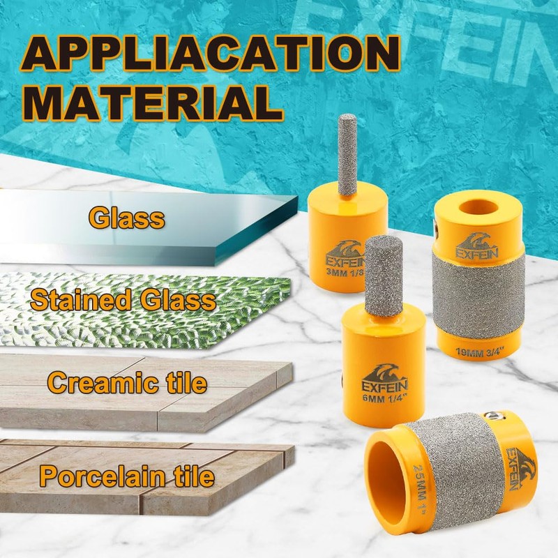 EXFEIN Grinder Bits for Stained Glass - Diamond Grinder Head