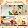 YQUQWN Turkey Thanksgiving Decorations, Disposable Tablecloth, Plastic Table Cover for