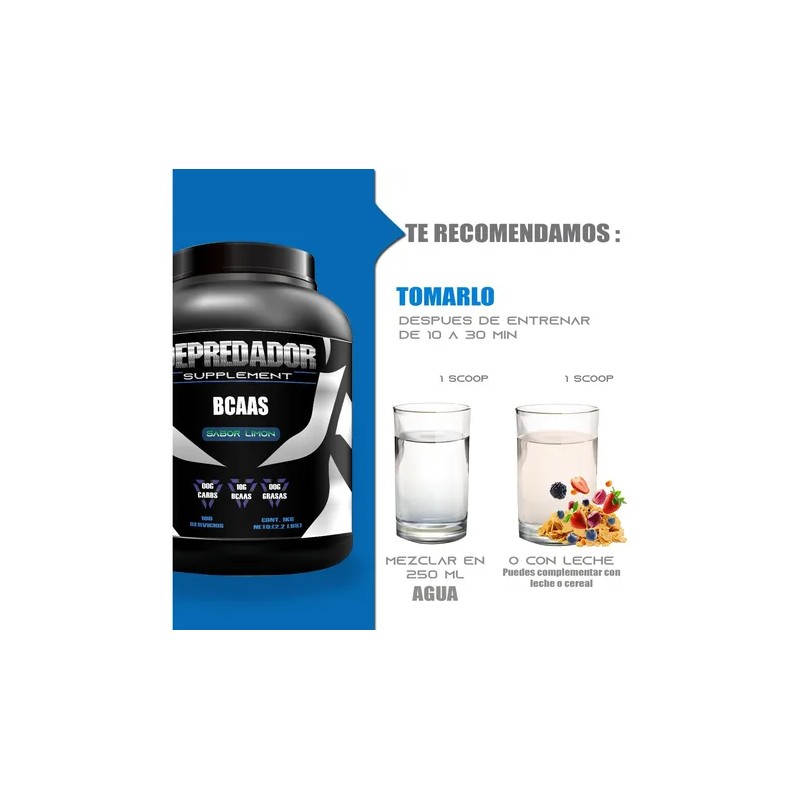 Aminoácidos Bcaas Depredador Protein 1 Kg Sabores 100 Serv
