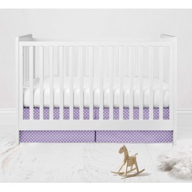 Bacati - Mix N Match Pin Dots Crib/Toddler Bed Skirt Dust Ruffle (Lilac)