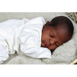 Angelbaby Lifelike Reborn Baby Dolls Black Boy Sleeping 20 Inch African American Silicone Newborn Real Ethnic Baby Doll Soft Body Alive Infant Look Biracial Reborns Doll Gift Playsets