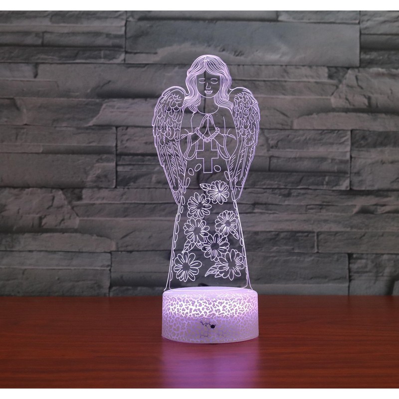 SUPERHONGJIHAO Night Light for Children, 3D Angel LED Lamp with