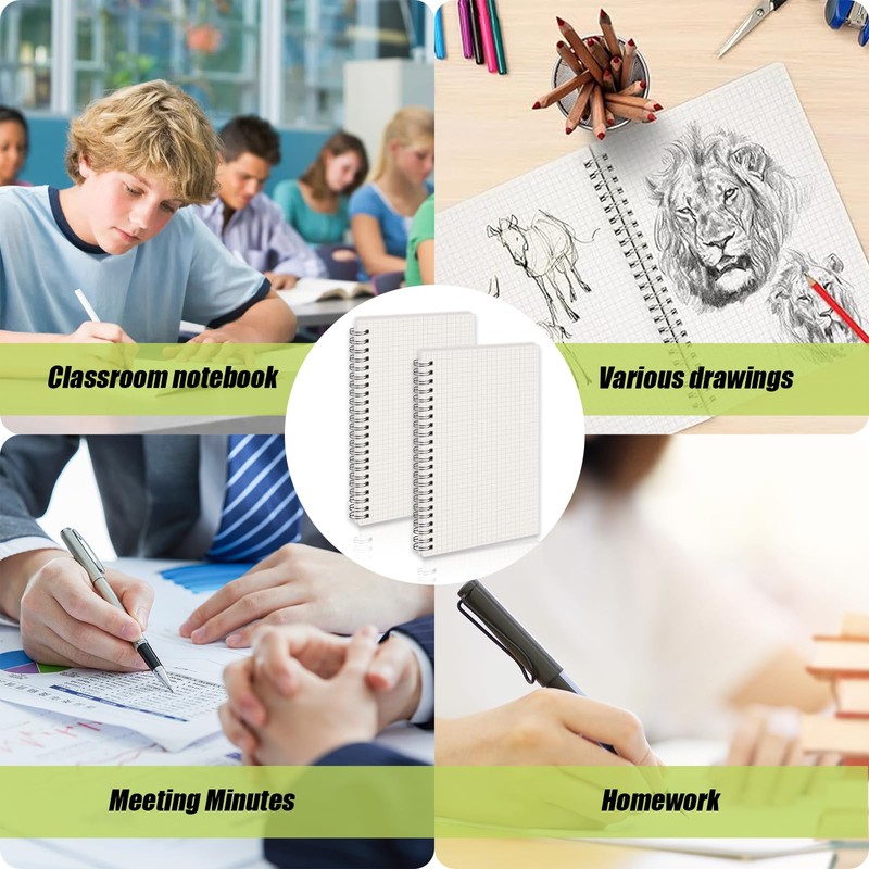 KUBDPQOR Notebook A5, Pack of 2 Notebook A5 Squared (5.82