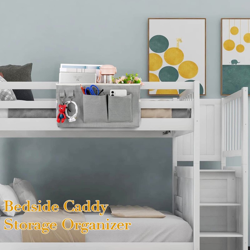 Ozzptuu Bedside Storage Caddy/Bedside Hanging Storage Bag for Headboards Bunk